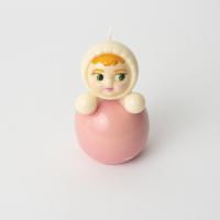 Свеча неваляшка из пчелиного воска розовая, 175 гр