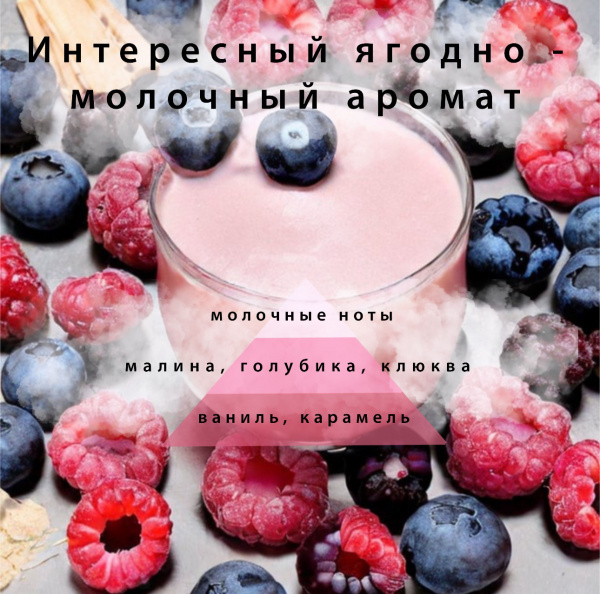 Ароматический диффузор с палочками, Ягодное молоко, 50 мл